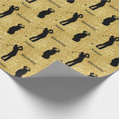 男性ゴルファーのシルエット誕生日ラッピング紙 ラッピングペーパー (角)