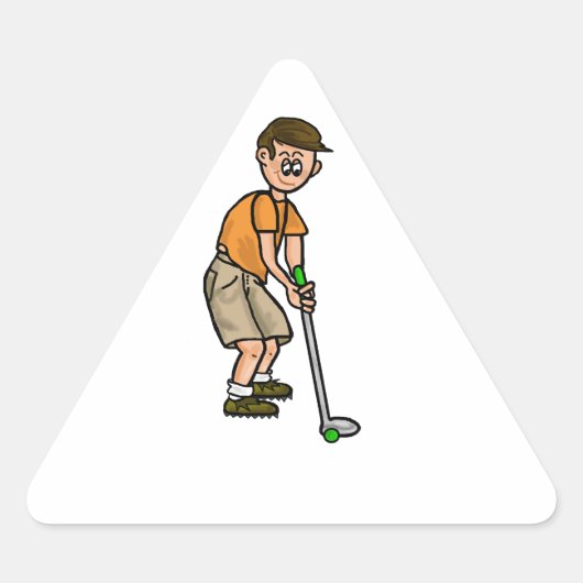 男性ゴルファー名タグシール 三角形シール (正面)