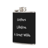 男性ゴルファー「妻素晴らし」文字> Mens Golfers Gives フラスク (左)
