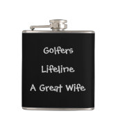 男性ゴルファー「妻素晴らし」文字> Mens Golfers Gives フラスク (正面)