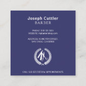 男性サロンカスタムロゴシンプルモダンネイビー スクエア名刺 (裏面)