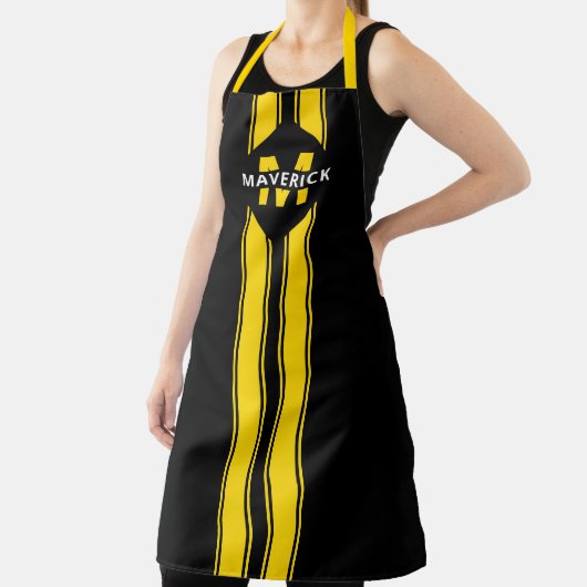 男性シェフのモノグラムと名前 エプロン (インサイチュ)