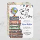 男性シャワー男性のブライダルシャワー招待 招待状 (正面/裏面)