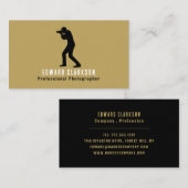 男性シルエット、写真家、写真 名刺 (正面/裏面)