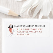 男性スキーヤー簡単対読差出人住所ラベル ラベル (インサイチュ)