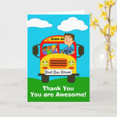 男性スクールバスドライバーサンキューカード カード (黄色い花)