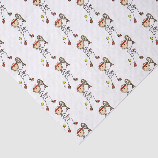 男性スティックフィギュアテニス選手 薄葉紙 (詳細)