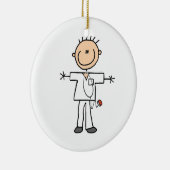 男性スティックフィギュアナース セラミックオーナメント (右)