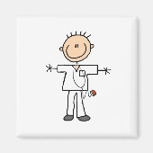 男性スティックフィギュアナース マグネット (正面)