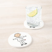 男性スティックフィギュアナースTシャツ&ギフト コースター (側面)