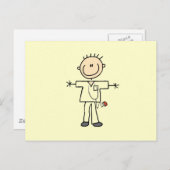 男性スティックフィギュアナースTシャツ&ギフト ポストカード (正面/裏面)