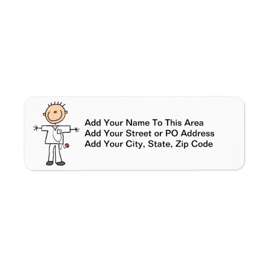 男性スティックフィギュアナースTシャツ&ギフト ラベル (正面)