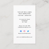 男性スポーツコーチゴルフプロインストラクターソーシャルメディア 名刺 (裏面)