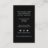 男性スポーツコーチソーシャルメディアゴルフプロインストラクター 名刺 (裏面)