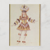 男性ダンサーの衣装デザイン, c.1660 ポストカード (正面)