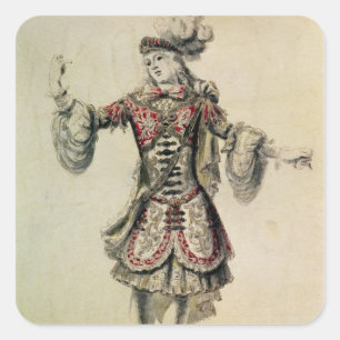 男性ダンサーの衣装デザイン, c.1681 スクエアシール
