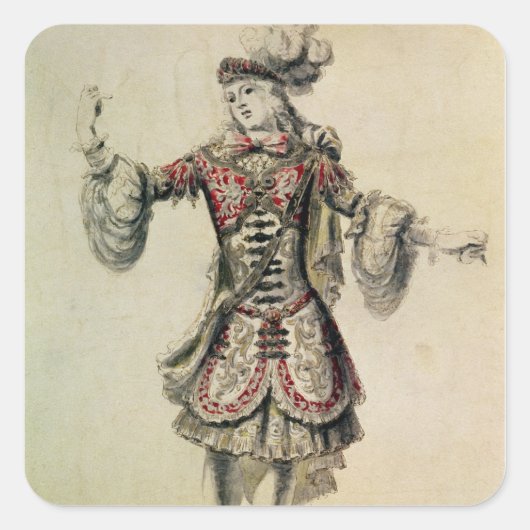 男性ダンサーの衣装デザイン, c.1681 スクエアシール (正面)