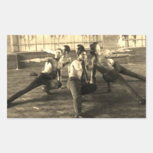 男性ダンサー1930年代 長方形シール (正面)