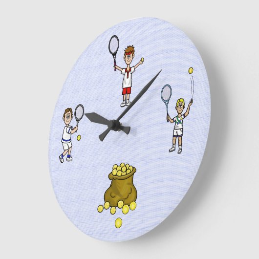 男性テニスプレーヤーの壁時計 ラージ壁時計 (傾斜)