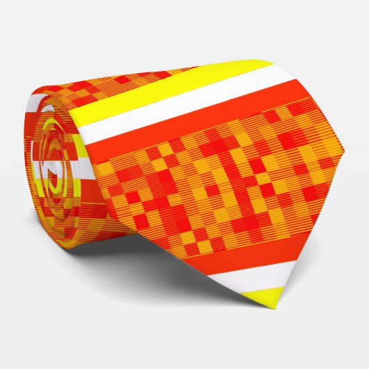 男性デザイナータイズオレンジイエロー ネクタイ (ロール)