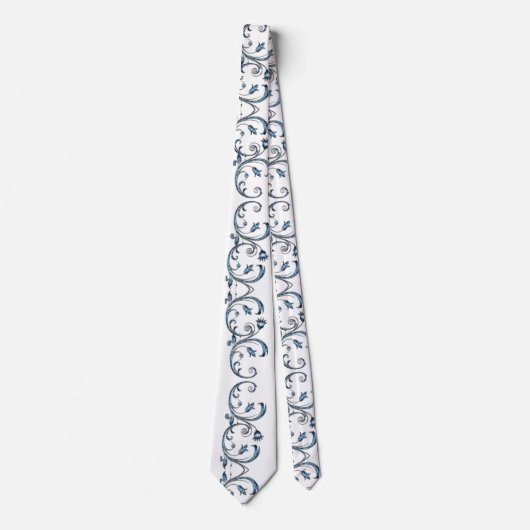 男性デザイナータイズブルー ネクタイ (正面)