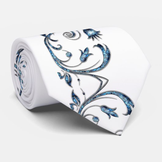 男性デザイナータイズブルー ネクタイ (ロール)