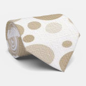 男性デザイナータイズベージュサークル ネクタイ (ロール)