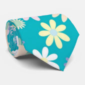 男性デザイナータイフローラブルー ネクタイ (ロール)