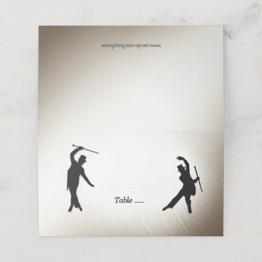 男性トップハットカネスタップダンサー座席表 プレイスカード (外部開封)