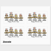 男性ナースのグループ 長方形シール (シート)