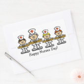 男性ナースのグループ 長方形シール (封筒)