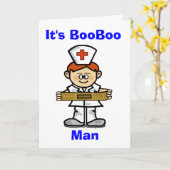 男性ナース赤毛グリーティングカーカスタマイズド: カード (黄色い花)