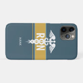 男性ナースRNヘルスケアブルー金ゴールド Case-Mate iPhoneケース (裏面(横))