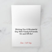 男性ハムテイクメッセージシルエット誕生日カード カード (内部)