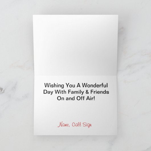 男性ハムテイクメッセージシルエット誕生日カード カード (内部)