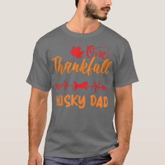 男性ハートビート感謝の一つの感謝のハスキーパパ Tシャツ