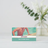 男性バザーポートレートスイミングプールクリーナー 名刺 (スタンド正面)