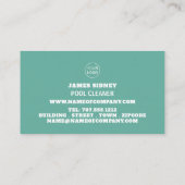 男性バザーポートレートスイミングプールクリーナー 名刺 (裏面)