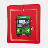 男性バスドライバクリスマスオーナメント セラミックオーナメント (左)