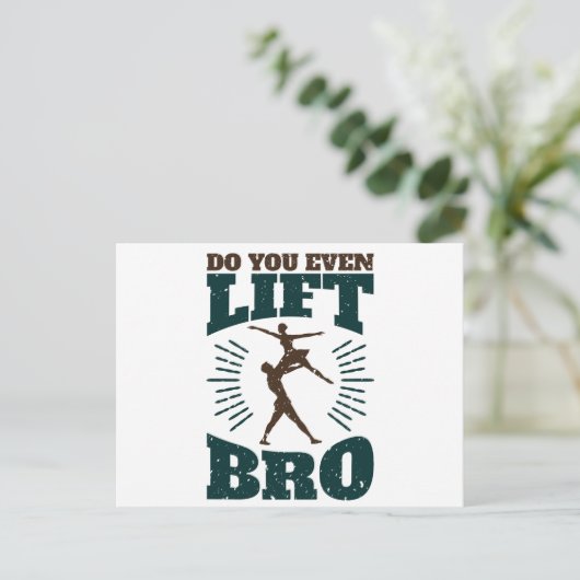 男性バレエダンサーもBroを持ち上げる ポストカード (スタンド正面)