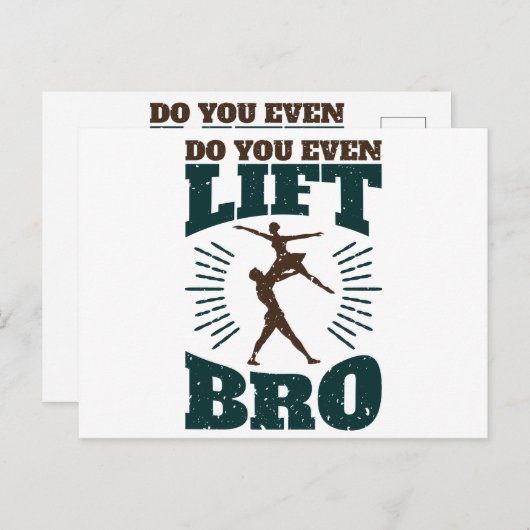 男性バレエダンサーもBroを持ち上げる ポストカード (正面/裏面)