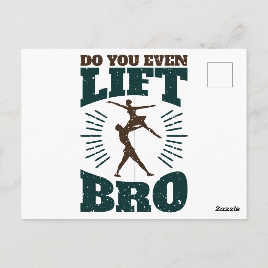 男性バレエダンサーもBroを持ち上げる ポストカード (裏面)