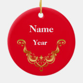 男性バーテンダーシルエットクリスマスオーナメント セラミックオーナメント (裏面)