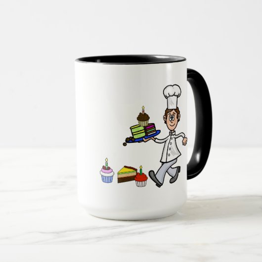 男性パティシシェフ名マグカップ マグカップ (正面右)