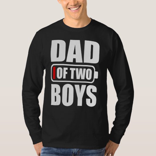 男性パパ2男の子2男の子父の日2 Tシャツ (正面)