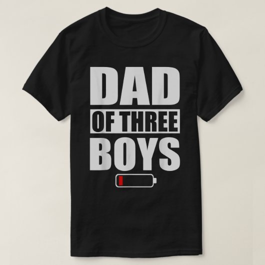 男性パパ3男の子3男の子父の日 Tシャツ (デザイン正面)