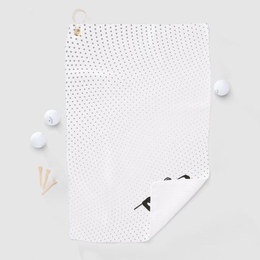 男性パーソナライズされたギフトゴルファーLOGOブラック&ホワイト ゴルフタオル (インサイチュ)