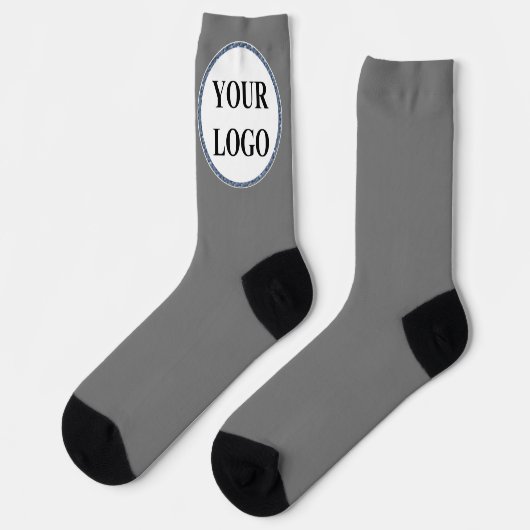 男性パーソナライズされたギフト白黒ロゴ ソックス (左)
