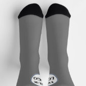 男性パーソナライズされたギフト白黒ロゴ ソックス (上部)