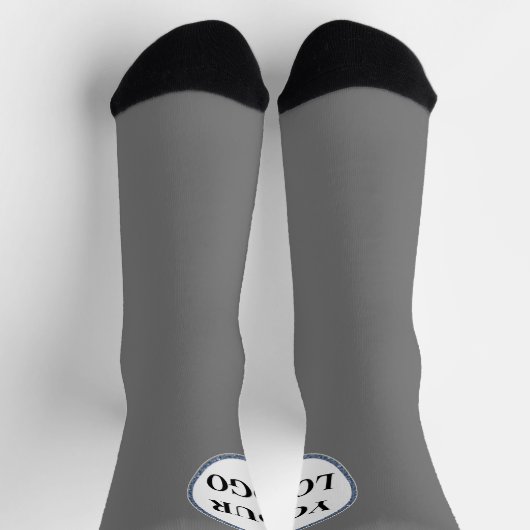 男性パーソナライズされたギフト白黒ロゴ ソックス (上部)